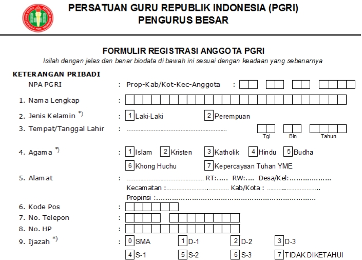 Pendaftaran PGRI Prabumulih - Persatuan Guru Republik Indonesia Cabang Prabumulih